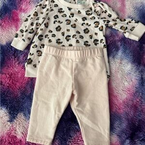Tucker + Tate Leopard Print Top and Pink Pants Set